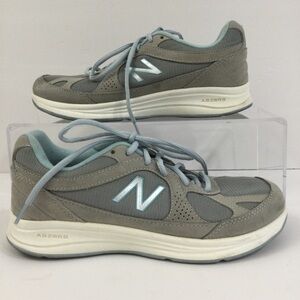New Balance 877 Walking Suede Mesh Sneaker Gray Blue Lace Up ww877sb Abzorb 7
